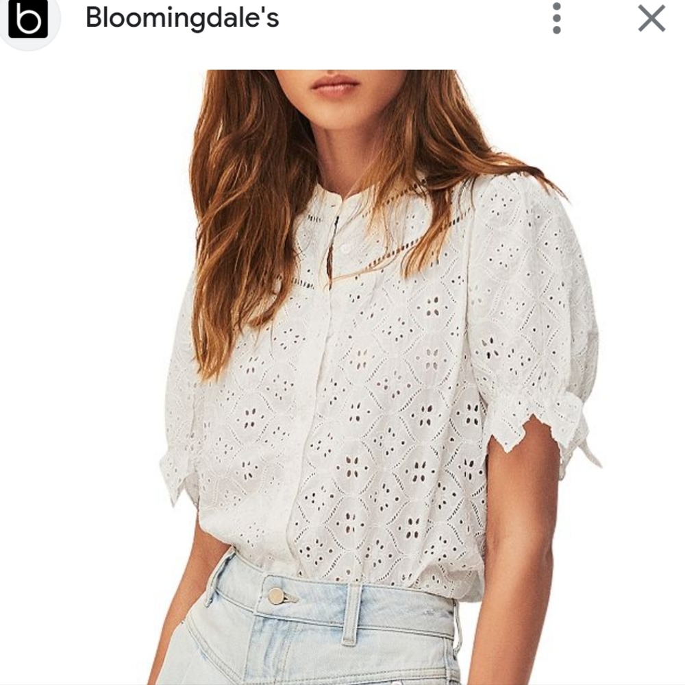 White Eyelet Top